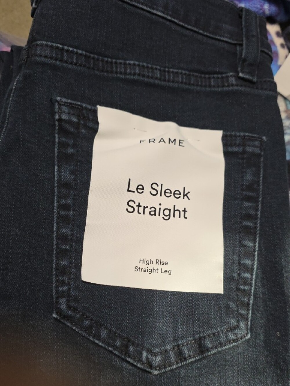 Frame Denim Le Sleek High Straight Jeans in Dark Indigo - Picture 8 of 10